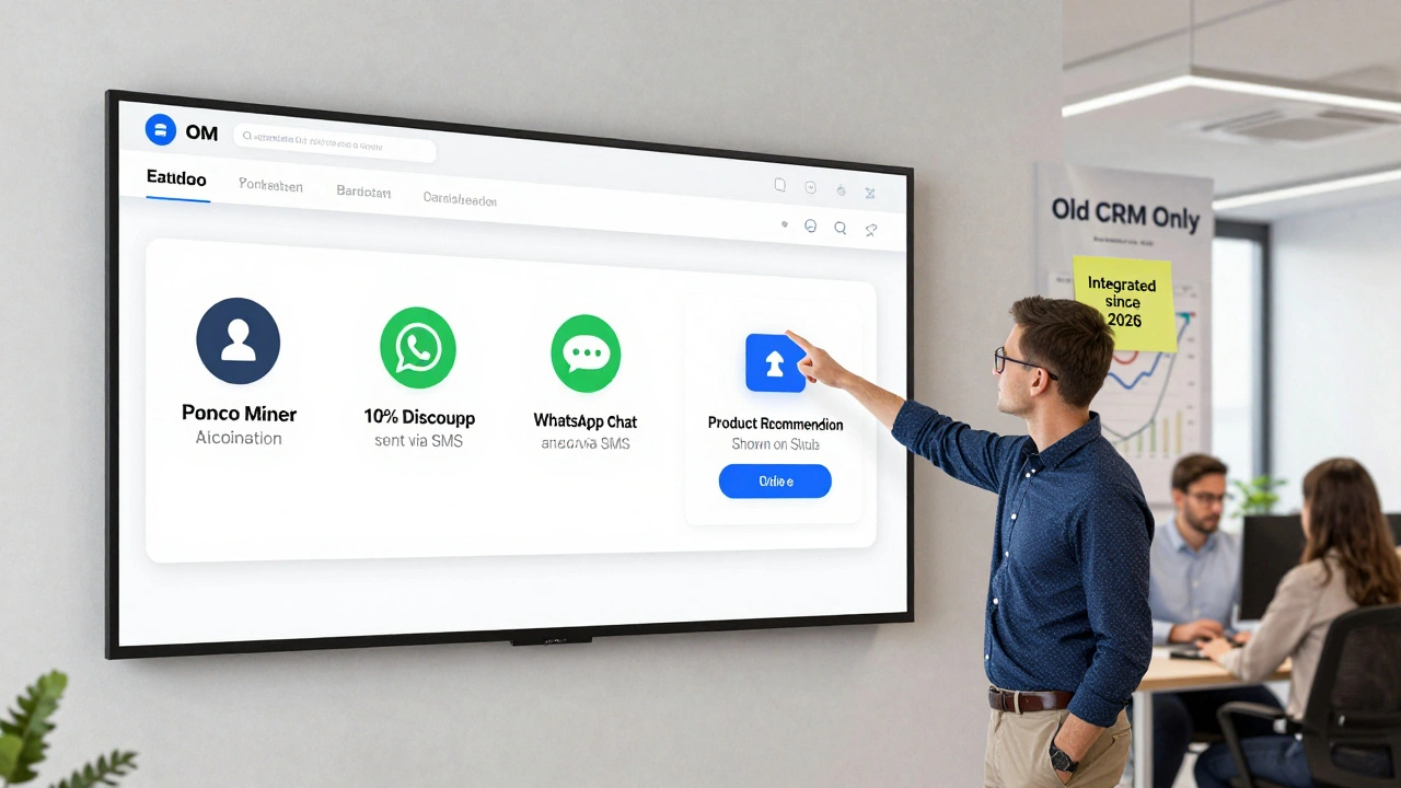 Команда смотрит на панель с объединённой историей клиента, демонстрируя результаты интеграции CDP и CRM в российском бизнесе.