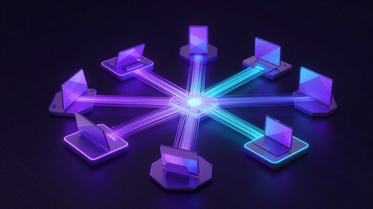 Абстрактная композиция потока данных превращающегося в элементы интерфейса