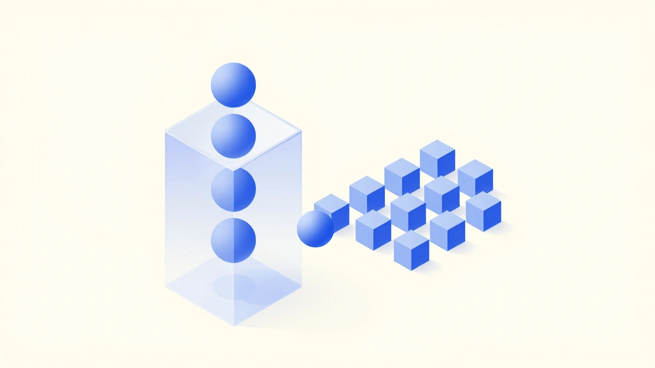 Изометрическая схема фильтрации данных через центральный узел обработки