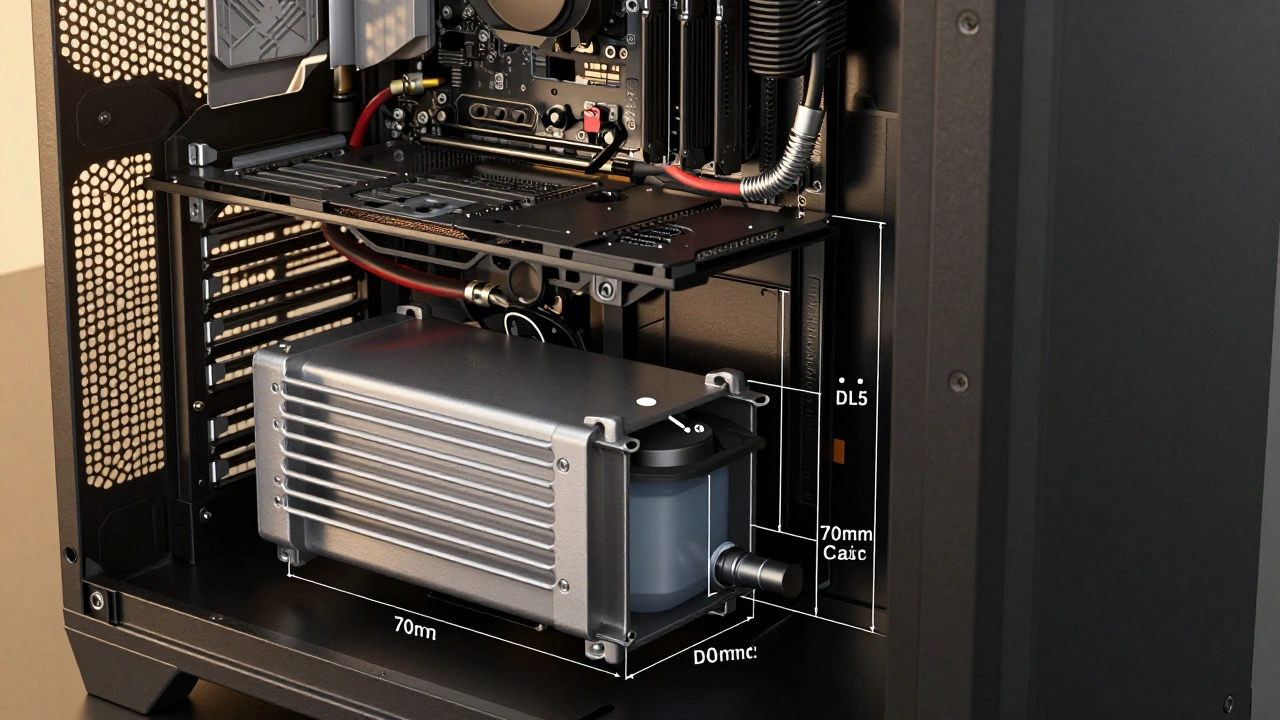 Поперечное сечение корпуса для установки помпы