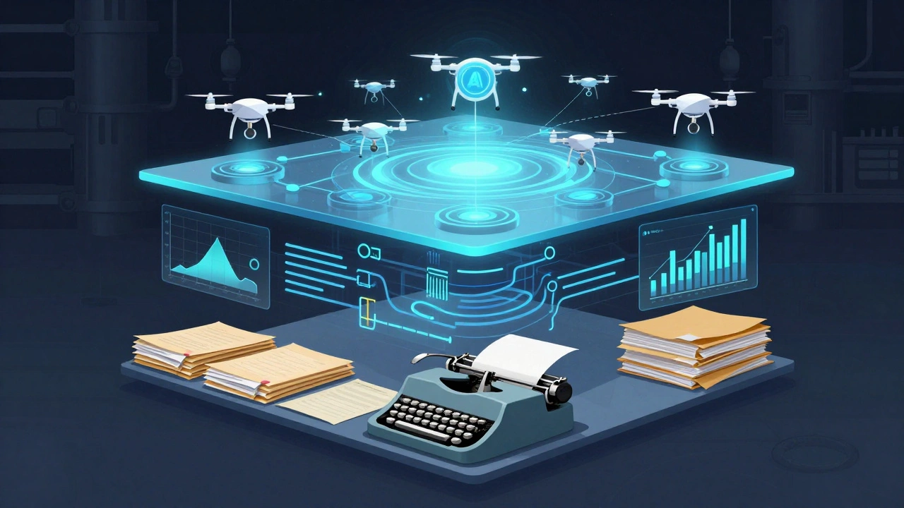 Три уровня цифровой трансформации: от бумаги к автоматизации и цифровой платформе.