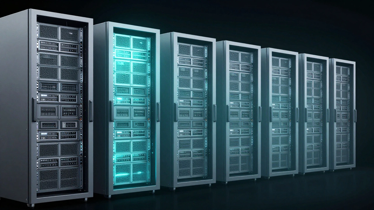 Абстрактное изображение масштабирования серверов в облаке с функцией scale-to-zero