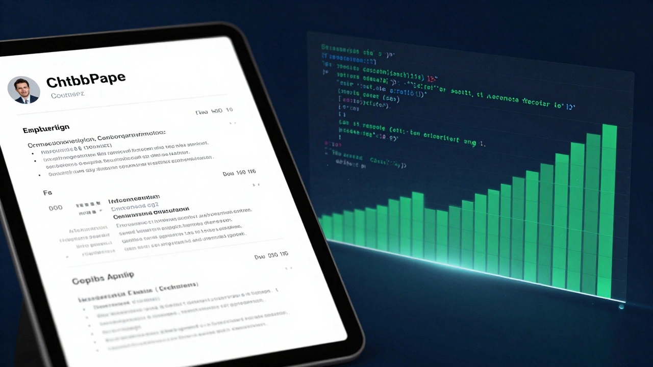 Коллаж из профессионального резюме и графика активности на GitHub