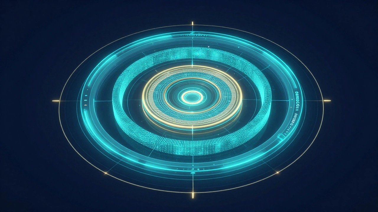 Многослойная голографическая защита данных, представляющая комплексный подход к безопасности.