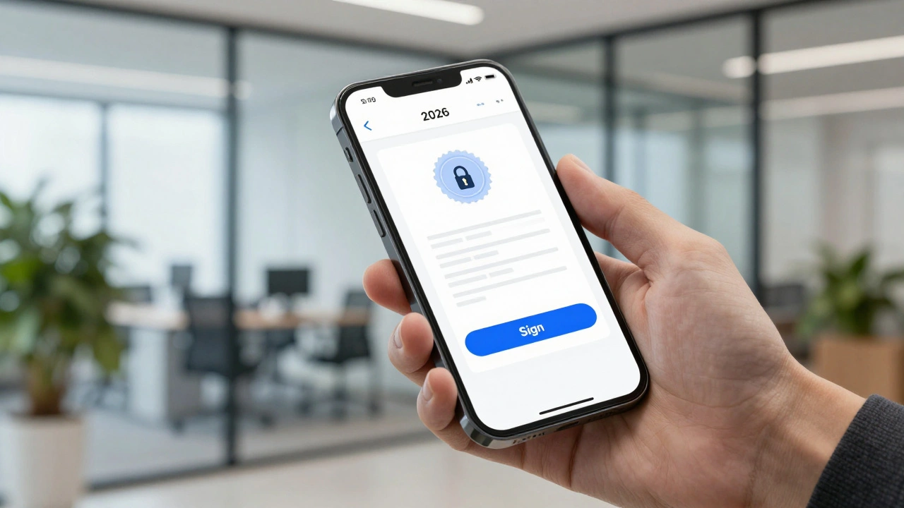 Подписание электронного документа через мобильное приложение в офисе
