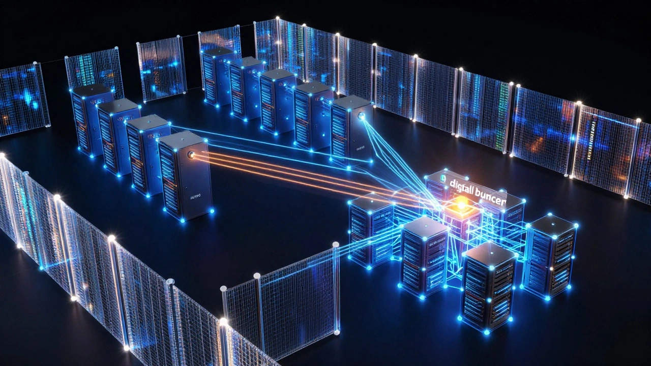 Схематичное изображение сетевой изоляции с подсетями и фильтрацией трафика