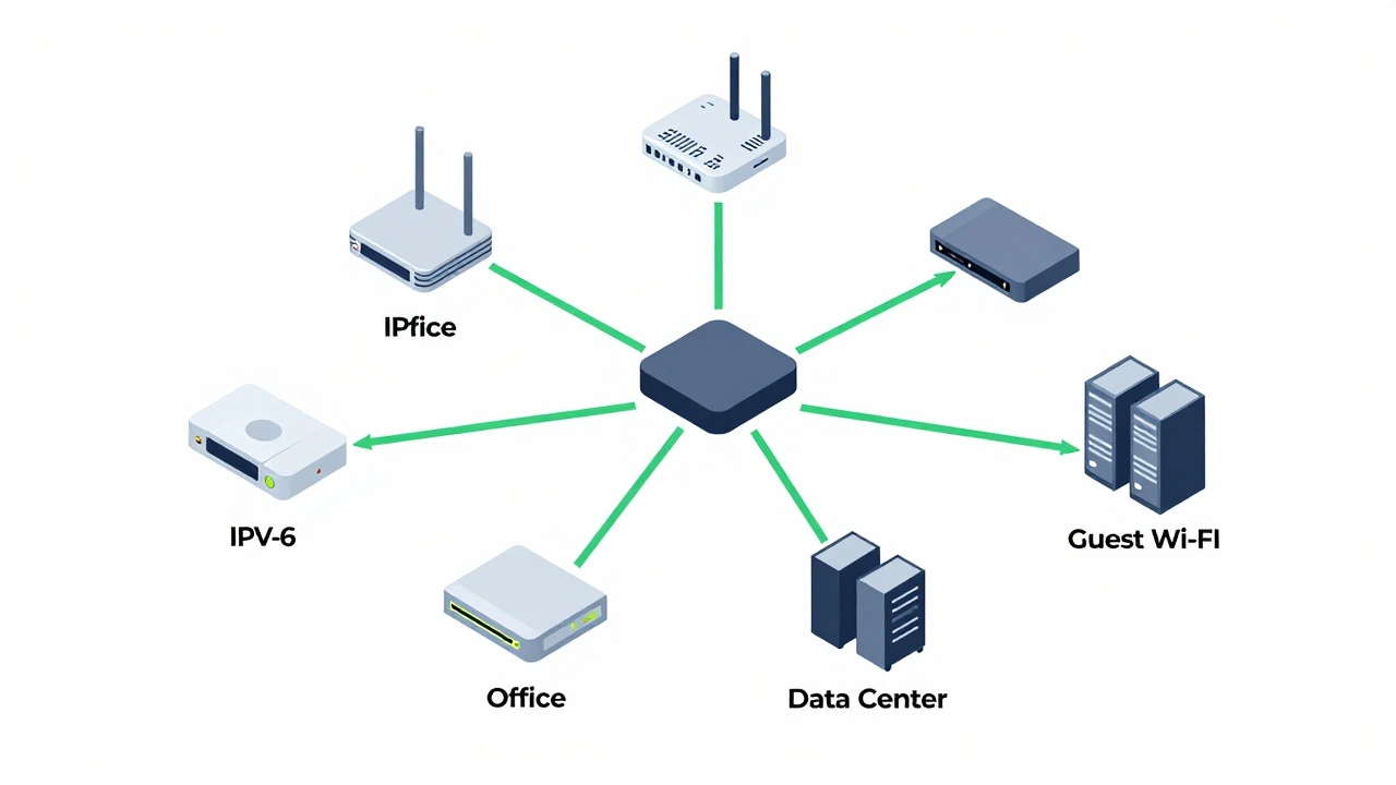 Изометрическая схема иерархической адресации корпоративной сети IPv6