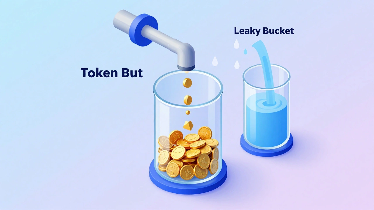 Изометрическая схема алгоритмов Token Bucket и Leaky Bucket