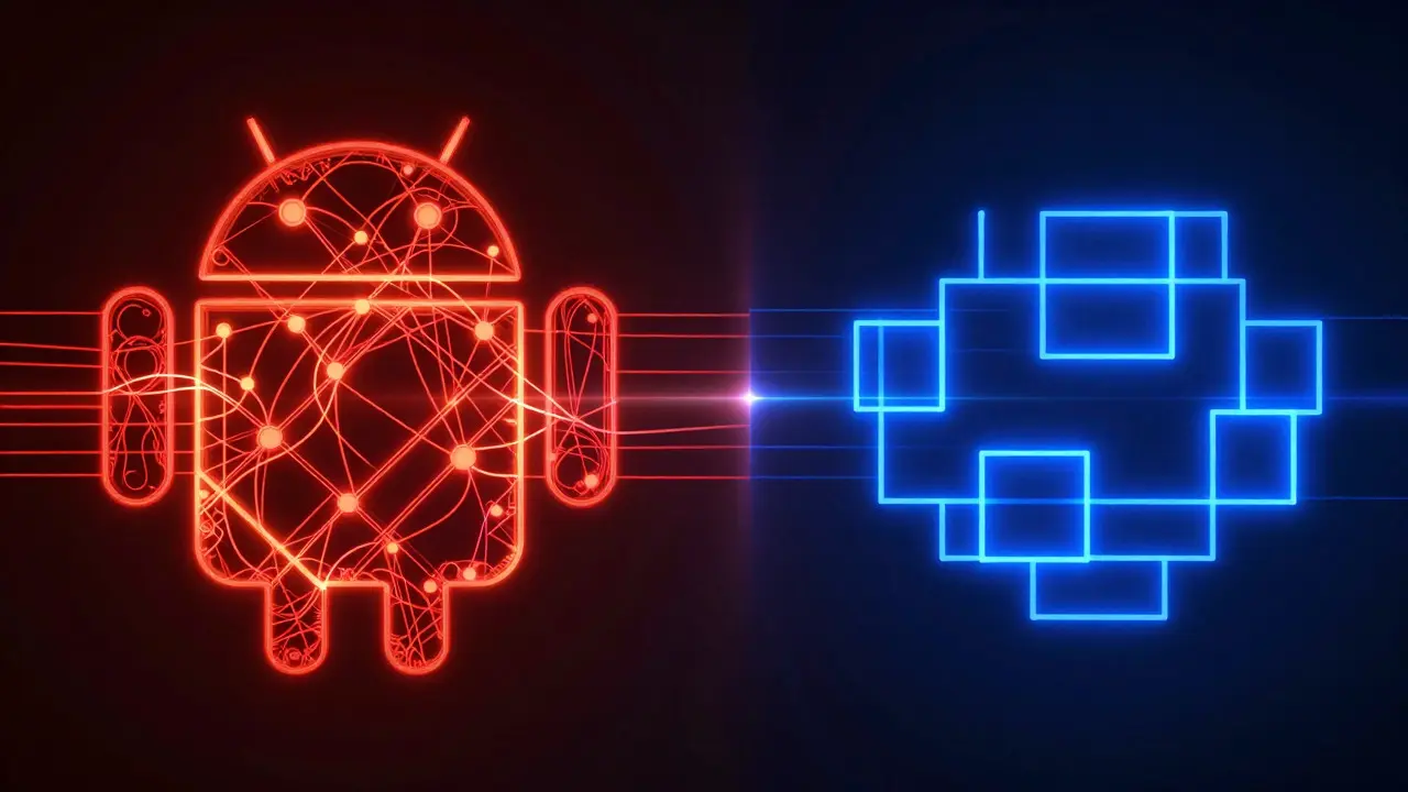 Абстрактная визуализация различий в архитектуре камер Android и iOS