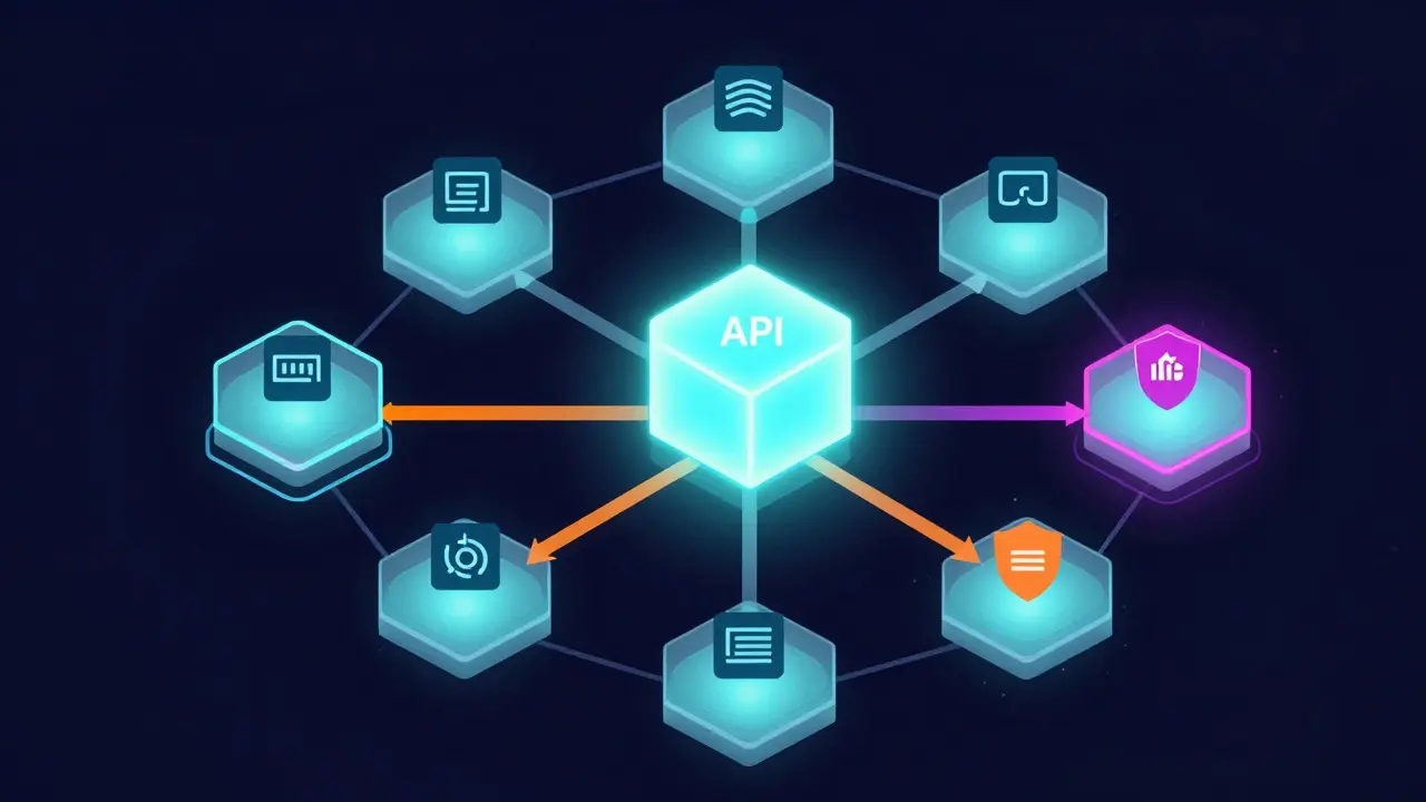 Концептуальная иллюстрация архитектуры Kubernetes с подсвеченным путем запроса через Ingress
