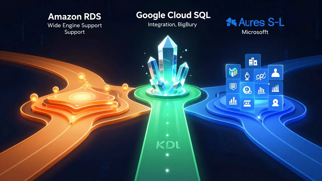 Три технологических пути, представляющих архитектуру AWS, GCP и Azure